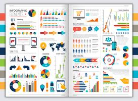 Conjunto de infografía plana vector