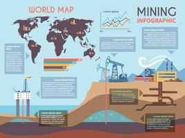 Mining Infographics Set vector