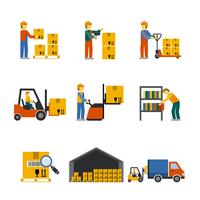 Warehouse Icon Flat vector