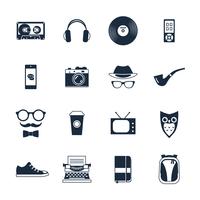 Conjunto de iconos de hipster vector