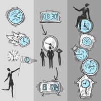 Clock Banners Set vector