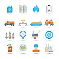 Gas Icons Set vector