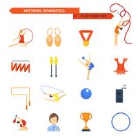 Icono de gimnasia plana vector