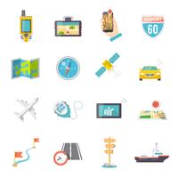 Navigation icons flat vector