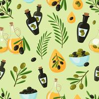 Olive Seamless Pattern vector