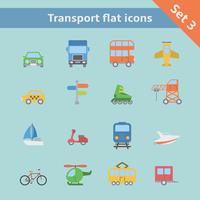 Conjunto de iconos planos de transporte vector