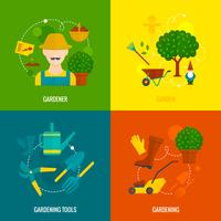 Vegetable garden flat icons composition  vector