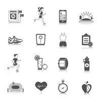 Iconos de jogging negro vector