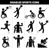 Iconos de deportes para discapacitados vector