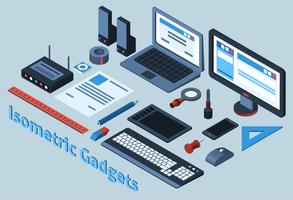 Isometric Gadgets Set vector