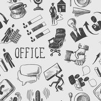 Office sketch seamless pattern vector