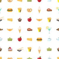 Food pattern seamless background vector