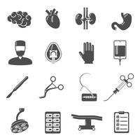 Surgery Icons Black vector