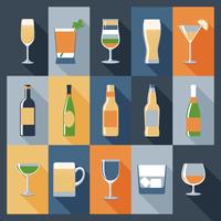 Drink Icons Flat vector