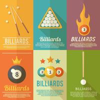 Billiards Poster Set vector