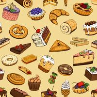 Seamless sweet pastries vector