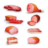 Conjunto de carne fresca vector