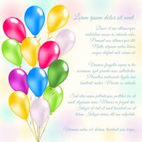 Colorful balloons invitation card vector