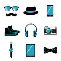 Hipster items collection vector