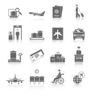 Conjunto de iconos de aeropuerto vector