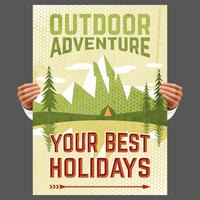 Outdoor adventure tourism poster vector