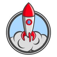 Starting up rocket emblem vector