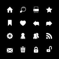 Web technology iconset, contrast silhouettes vector