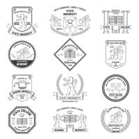 University Labels Set vector