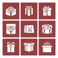 Present boxes icons set for online delivery website vector