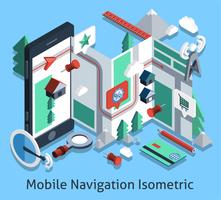 Mobile Navigation Isometric vector