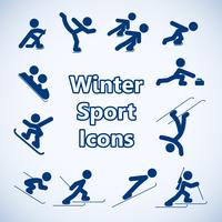 Conjunto de iconos de deportes de invierno vector