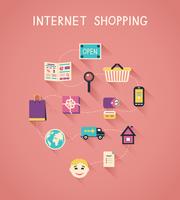 Marketing en internet y infografías de compras online.