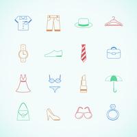 Clothes accessories pictograms vector