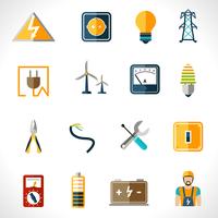 Electricity Icons Set vector