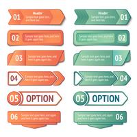 Infographics options and titles banners set vector