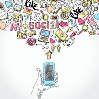 Mobile smartphone social media applications vector