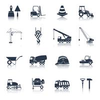Construction Icons Black vector