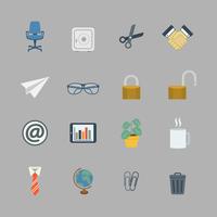 Business collection of flat office supplies vector