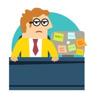 Worried angry office worker at the desk vector