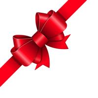 Red ribbon bow vector