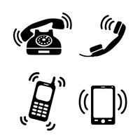 Collection of ringing phones vector