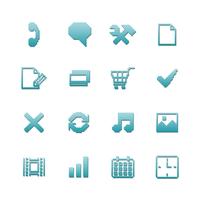 Iconos de píxeles establecidos para la navegación vector