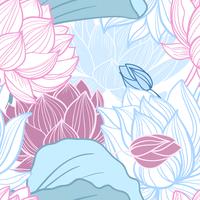 lotus seamless pattern vector