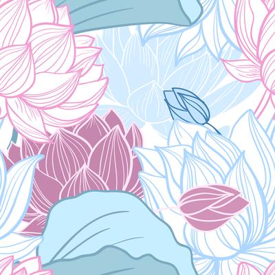 lotus seamless pattern