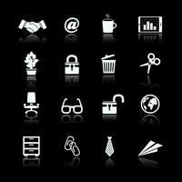 Business office supplies pictograms set vector