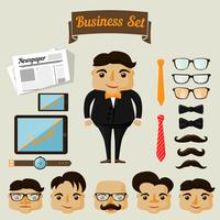 Hipster character elements for business man vector