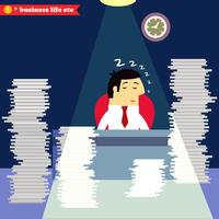 Businessman sleeping at the desk vector