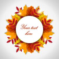 Autumn leaves frame vector