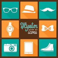 Hipster accessories pictograms set