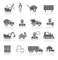 Construction pictograms collection vector